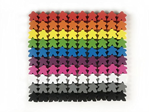 100 Wooden Meeples Family Games Accessories – Multi-Color Board Game Tokens Ideal for Sorting, Counting, Classrooms, Replacement Pieces
