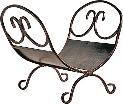 Rocky Mountain Goods Decorative Indoor Log Rack – Heavy duty iron with Antique bronze finish – Perfect size for indoor use – Pre assembled – Decorative log holder design and finish