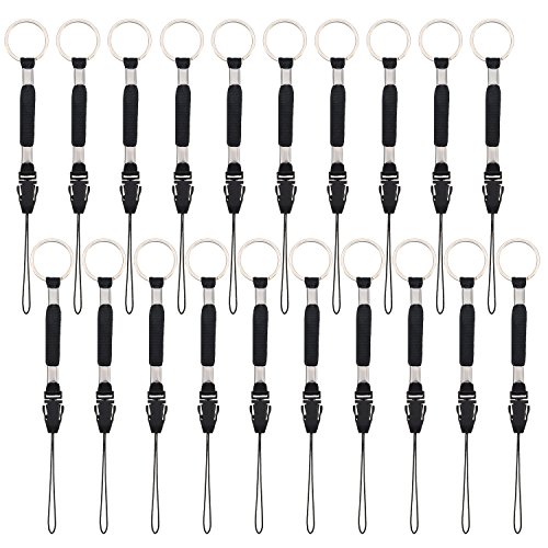 Bememo 20 Packs Black Nylon Lanyard Strap with Quick Release Buckle for USB Flash Drive, MP3, MP4 Player, Keychain, ID Card Holders and Other Small Electronic Devices