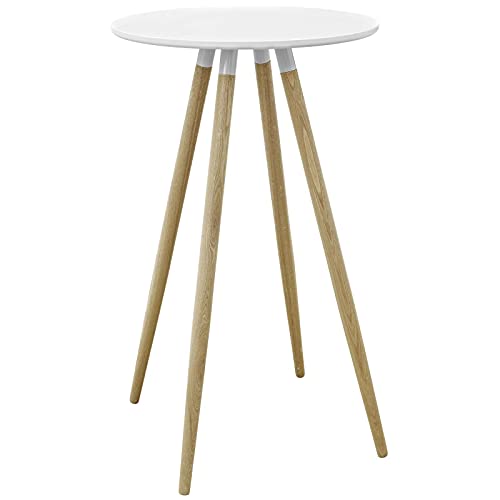 Modway Track 24″ Contemporary Modern Round Bar Table in White