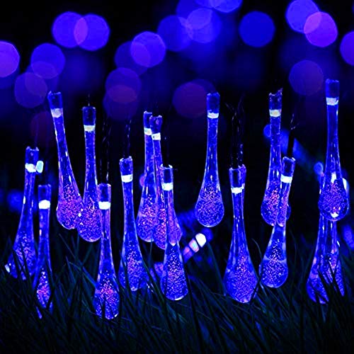 Berocia Solar String Lights Outdoor Waterproof 30 LED Camping 20ft 8 Modes Color Changing Novelty Patio Fairy String Lights Decorative for Christmas Cafe Garden Backyard Balcony Porch