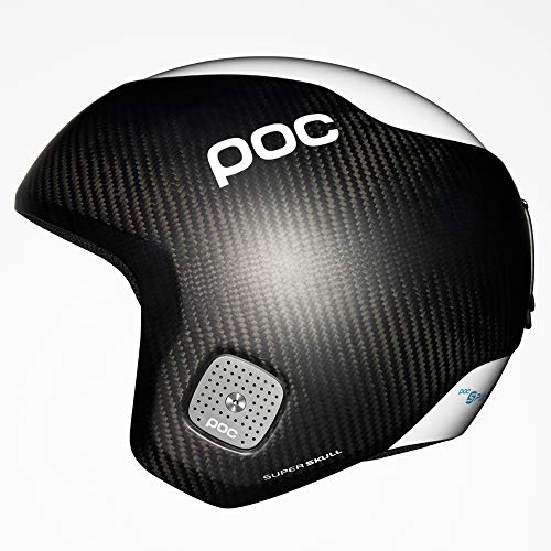 POC, Super Skull SPIN Helmet for Ski Racing, Uranium Black/Hydrogen White, X-Small/Small