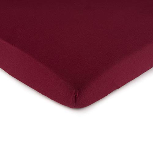 SheetWorld Fitted 100% Cotton Jersey Pack N Play Sheet 29 x 42, Burgundy, Made in USA