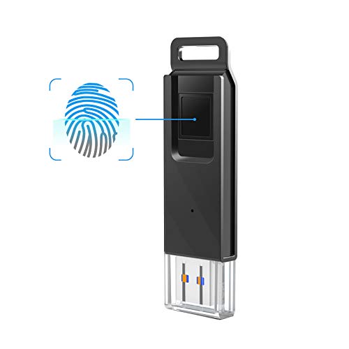 KOOTION 32GB Fingerprint Encrypted Flash Drive USB3.0 Thumb Drive Dual Storage Security,Black