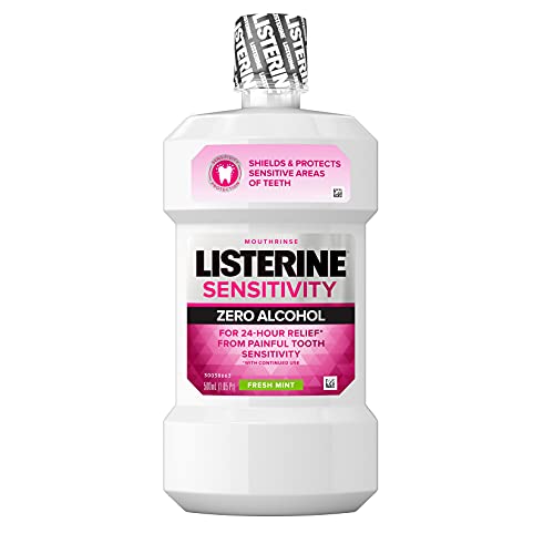 Listerine Sensitivity Mouthwash, 24-HR Tooth Sensitivity Relief & Protection, Alcohol-Free Formula in Fresh Mint Flavor, 500 mL (Pack of 2) | The Storepaperoomates Retail Market - Fast Affordable Shopping