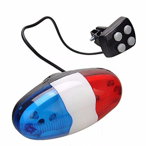 Globeagle 6 LED Bike Police Front Light Warning Siren Cycling Electric Horn Bell