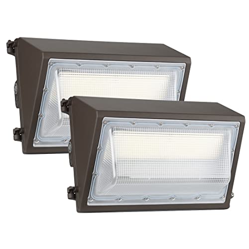 DAKASON (2 Pack) LED Wall Pack 60W with Dusk-to-Dawn Photocell, Replaces 150-250 HPS/MH, 5000K Cool White 7200lm 100-277Vac, Commercial Grade IP65 Waterproof Outdoor Lighting Fixture,ETL Listed