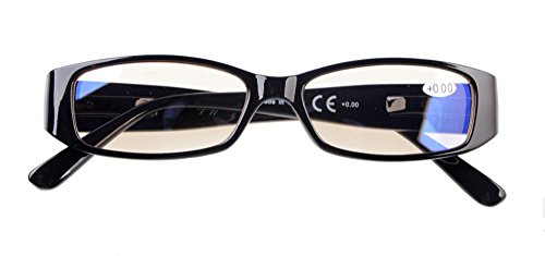 Computer Glasses with Crystals for Women Reading Blue Light Filter Eyeglasses(Black) without Strength