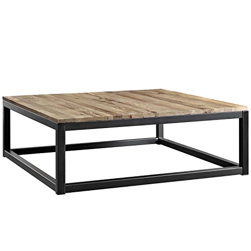 Modway Attune 43.5″ Coffee Table With Solid Pine Wood Top In Brown
