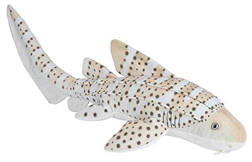 WILD REPUBLIC Zebra Shark Plush, Stuffed Animal, Plush Toy, Gifts for Kids, Living Ocean 30″, Beige