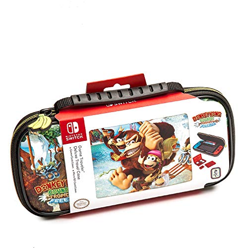 Game Traveler Donkey Kong Nintendo Switch Case – Switch OLED Case for Switch OLED & Original Switch, Adjustable Viewing Stand & Bonus Game Cases, Deluxe Handle, Licensed Nintendo Switch Game case