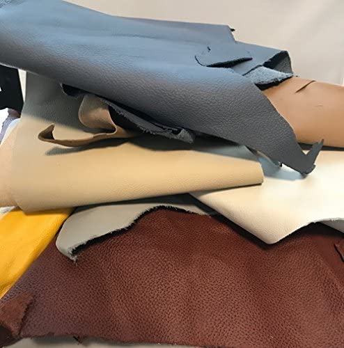 3 lbs Full and Top Grain Leather Scrap for Crafting – Upholstery remnants soft and flexible. Colors and sizes vary by bag. For making wallets, key chains, journal covers, purses and much more.