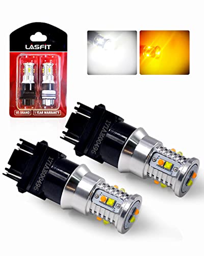Lasfit Switchback 3157 3057 3155 3457 4157 Super Bright LED Bulbs for Turn Signal Lights Daytime running light parking light White Amber Yellow Need Resistor