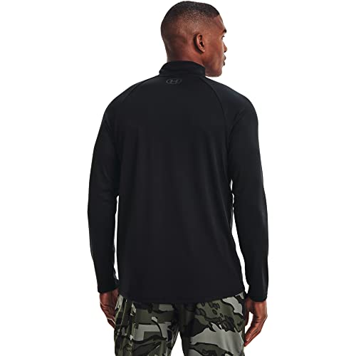 Under Armour Men’s Tech 2.0 1/2 Zip-Up Long Sleeve T-Shirt , Black (001)/Charcoal , Large | The Storepaperoomates Retail Market - Fast Affordable Shopping