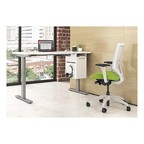 HON Coordinate Height-Adjustable Base – 3-Stage Expandable Desk or Table Base, Nickel (HHAB3S2L)