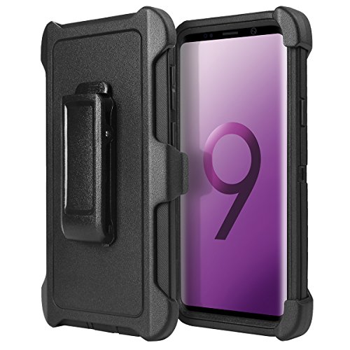 Galaxy S9 Plus Belt Clip Shockproof Case, AICase 3 in 1 Armor [Full Body] Heavy Duty Holster Case Belt Clip +Protective Kickstand Shock Reduction Case for Samsung Galaxy S9+ (Black)