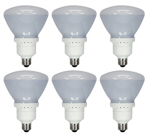 Set of 6 GE Indoor Floodlight Compact Fluorescent Bulbs – Replaces 90W – R40-26W – 1170 Lumens – 6500K (63518)