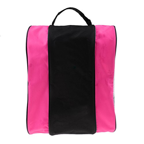 Homyl Inline Roller Skating Boots Bag Ice Hockey Skate Storage Carry Bag Holder – Pink