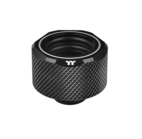 Thermaltake Pacific Black 4 Build-In O-Rings C-ProG1/4 PETG 16mm OD Compression Fitting CL-W214-CU00BL-A