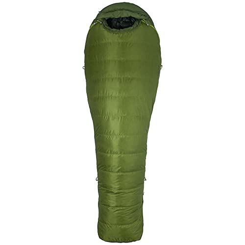 Marmot Never Winter Sleeping Bag: 30F Down Cilantro/Tree Green, Long/Right Zip