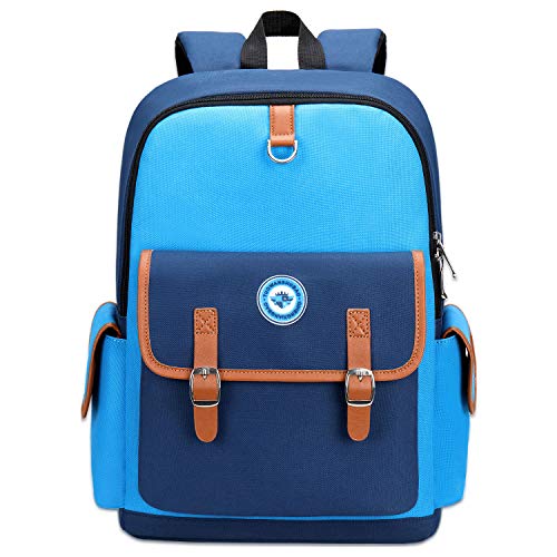 weiatas Kids Backpack Children Bookbag Preschool Kindergarten Elementary School Bag for Girls Boys (Blue-blue, Small)