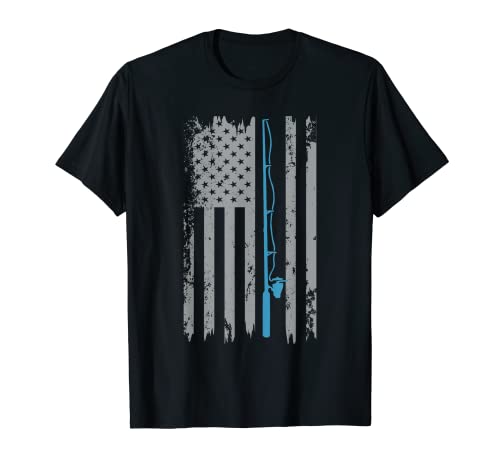 American Flag Fishing Vintage Fisherman T-Shirt