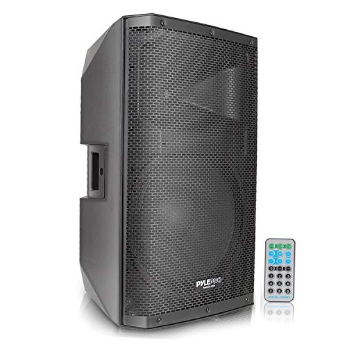 Pyle Bluetooth PA Monitor Speaker System – 1400 Watt indoor Outdoor Loudspeaker w/ 15 Inch Subwoofer, 1.75″ Tweeter, 38mm Stand Mount Support, XLR – For DJ Party On-Stage – Pyle PADH15BTA Black