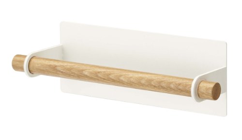 YAMAZAKI Home Magnetic Dish Hanger | Steel + Wood | Large | Towel Holder, White