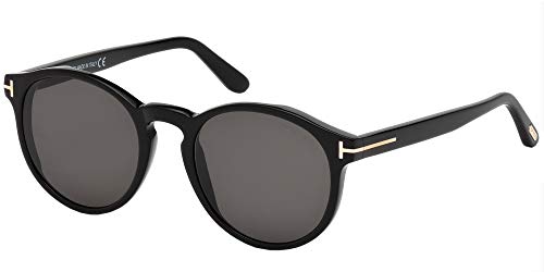 Tom Ford FT0591 01A Shiny Black Ian Round Sunglasses Lens Category 3 Size 51mm