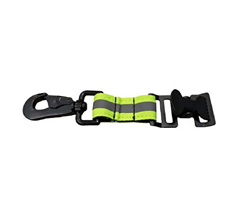 LINE2design Glove Strap – Firefighter Work Glove Holder – Emergency Firefighting Rescue Turnout Gear Reflective Nylon Webbing Gloves Safety Leash with Heavy Duty Alligator Clip – Green