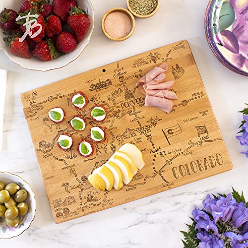 Totally Bamboo Destination Colorado State Shaped Serving and Cutting Board, Includes Hang Tie for Wall Display | The Storepaperoomates Retail Market - Fast Affordable Shopping