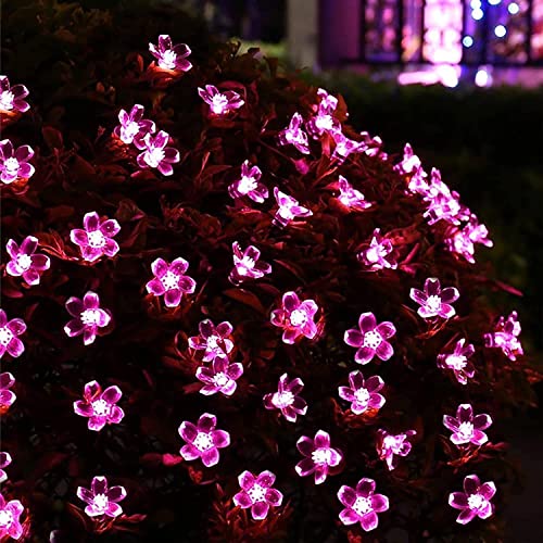 FULLBELL LED Lights for Bedroom Flower String Lights Outdoor Lights Pink Lights 33 Feet 100 LED Outdoor String Lights Pink Room Decor Fairy Lights for Wedding Party Garden Home Decor(Pink)