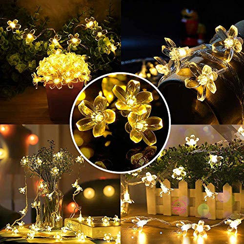 FULLBELL 4th of July Decorations Flower String Lights LED Lights for Bedroom Home Decor 33 Feets 100 LED Memory Indoor Outdoor String Lights Fairy Lights Party Lights Independence Day (Warm White) | The Storepaperoomates Retail Market - Fast Affordable Shopping