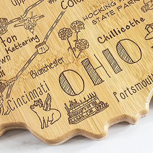 Totally Bamboo Destination Ohio State Shaped Serving and Cutting Board, Includes Hang Tie for Wall Display | The Storepaperoomates Retail Market - Fast Affordable Shopping