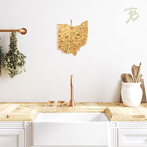 Totally Bamboo Destination Ohio State Shaped Serving and Cutting Board, Includes Hang Tie for Wall Display | The Storepaperoomates Retail Market - Fast Affordable Shopping