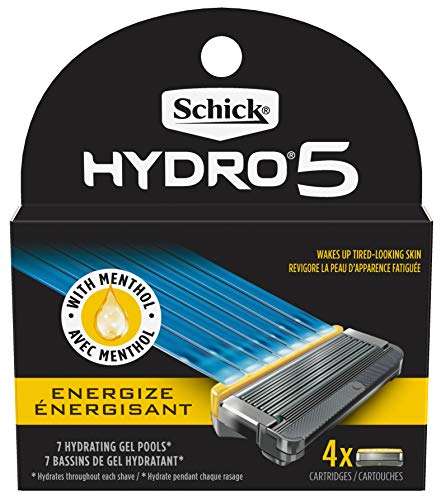 Schick Hydro 5 Sense Energize Razor Refills for Men, Pack of 4
