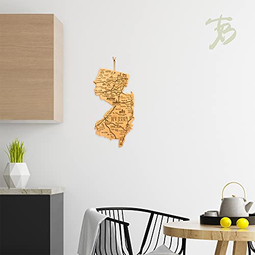 Totally Bamboo Destination New Jersey State Shaped Serving and Cutting Board, Includes Hang Tie for Wall Display | The Storepaperoomates Retail Market - Fast Affordable Shopping