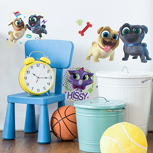RoomMates RMK3776SCS Puppy Dog Pals Peel and Stick Wall Decals 9″ x 17.375″,Blue, Brown, Red, Yellow