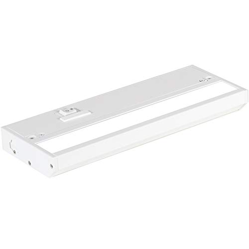 NSL LED Under Cabinet Lighting Dimmable Hardwired or Plugged-in Installation – 3 Color Temperature Slide Switch – Warm White (2700K), Soft White (3000K), Cool White (4000K) – 9 Inch White Finish