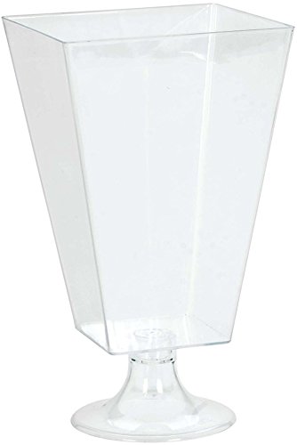 Amscan Party Supplies Square Plastic Pedestal Jar-Clear, Multi Color