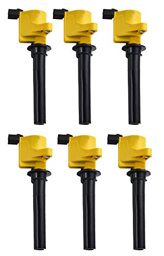 ENA Heavy Duty Set of 6 Ignition Coil Pack Compatible with Ford Mazda Mercury Escape Five Hundred Freestyle Taurus Tribute Mariner Montego Sable 3.0L V6 Replacement for DG500 DG513 FD502