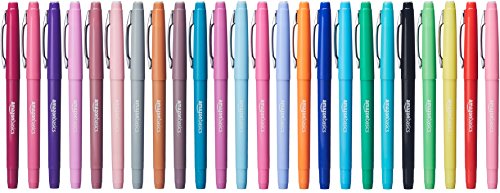 Amazon Basics Felt Tip Marker Pens – Assorted Color, 24-Pack
