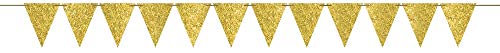 Amscan Large Paper Pennant Banner, 1 Pc, Sparkling Gold