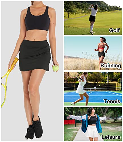 Cityoung Womens Athletic Pleated Golf Skirts with Pockets Tennis Skirt High Waisted with Shorts Running Workout Black M | The Storepaperoomates Retail Market - Fast Affordable Shopping