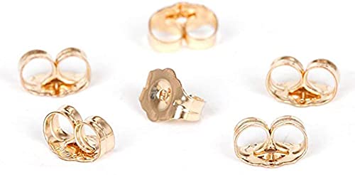 COOLJOY 14K Gold Earring Backs Ear Locking 6 Piece for Stud Ear Rings 3 Pairs