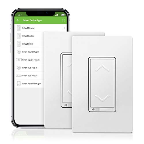 TOPGREENER Smart Dimmer Switch, UL Listed, Neutral Wire Required, Single Pole, No Hub Required, Works with Amazon Alexa and Google Assistant, TGWF500D 2 Pack