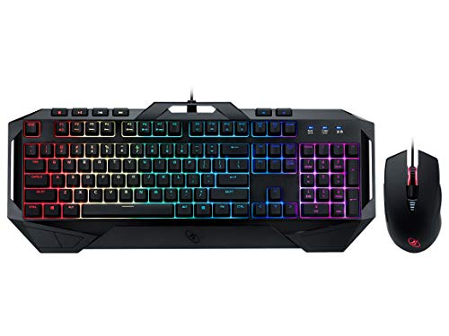 ROSEWILL Gaming RGB Keyboard and Mouse Combo, Rainbow RGB Backlit LED Gaming Keyboard, Membrane Style w/ Mechanical Feel Keyboard w/ Multi-Media Keys and Adjustable 4000 DPI LED Gaming Mouse