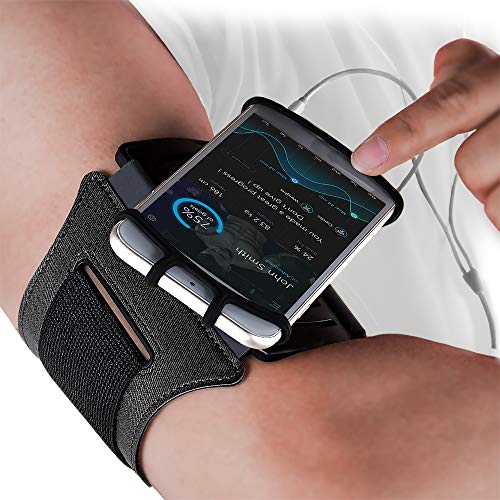 E Tronic Edge Rotatable Running Armband Cell Phone Holder for Running or Walking – Universal Phone Arm Bands for iPhone 12 Pro Max 11 X XR & Android Samsung Galaxy S9 S8 & Google Pixel (Black)