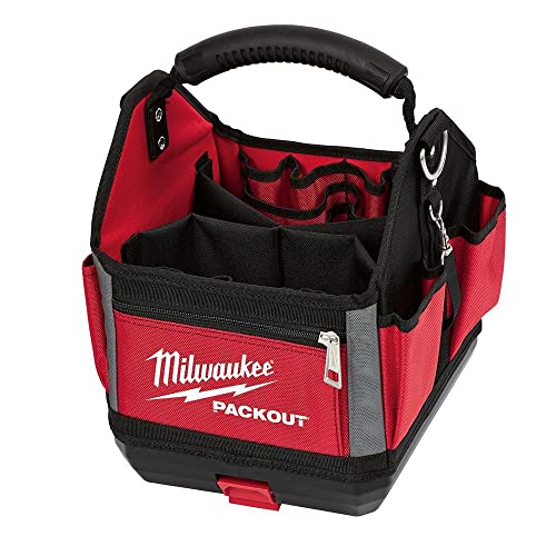 Milwaukee 10″ Packout Storage Tote with Impoact Resistant Molded Base, Durable Molded Handle and Reinforced Side Walls, 28 total Pockets, Designed for Ultimate Durability