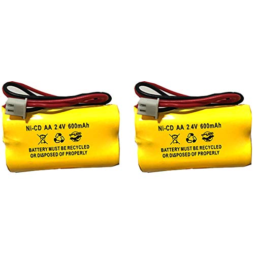(2 Pack) 2.4v Exit Sign Emergency Light Battery Lithonia 10010034 Exitronix 10010036 2.4v 600mah 2.4v 400mah NiCad Battery NiCd Exell EBE-179 2.4v 700mah Battery